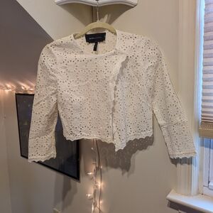 Vintage Y2k BCBGMaxAzria Eyelet Crop Top Sweater